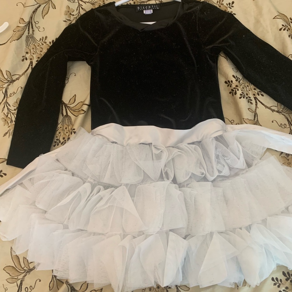 Black and white formal dress for little girls